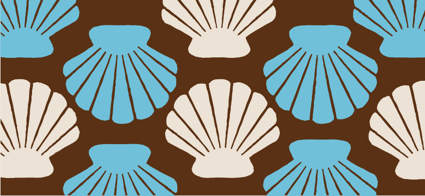 海の恵みを表す貝の文様